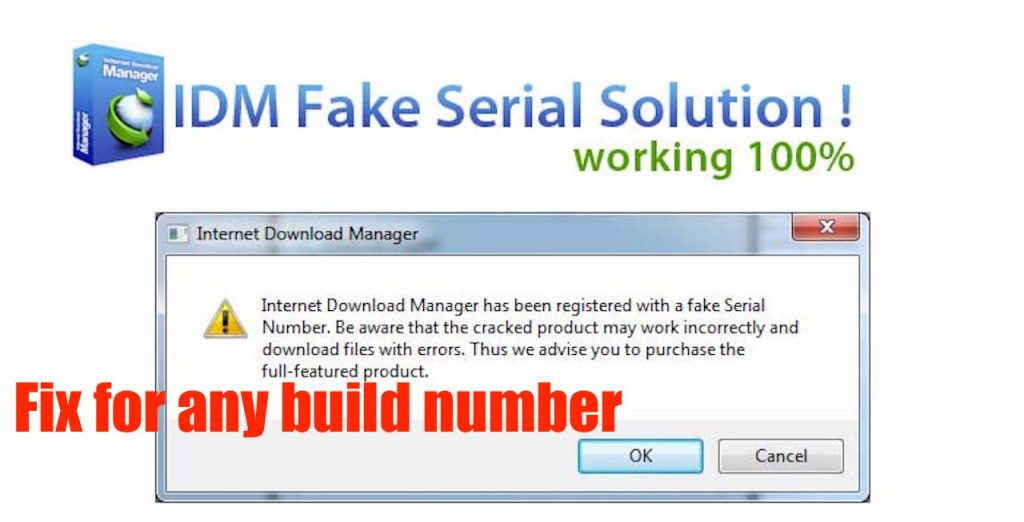 Fixes Fake Serial Error and Various IDM Errors any version of build